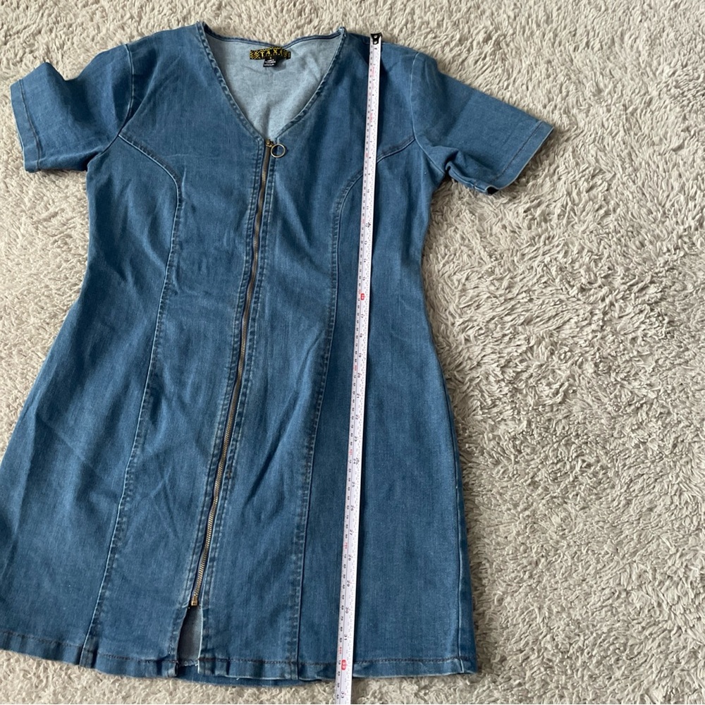 Denim Mini Dress - image 6